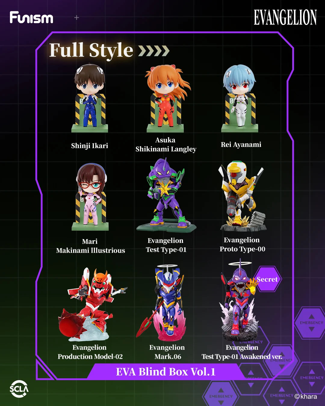 EVANGELION - EVA - Blind Box 8 Figure set 12cm