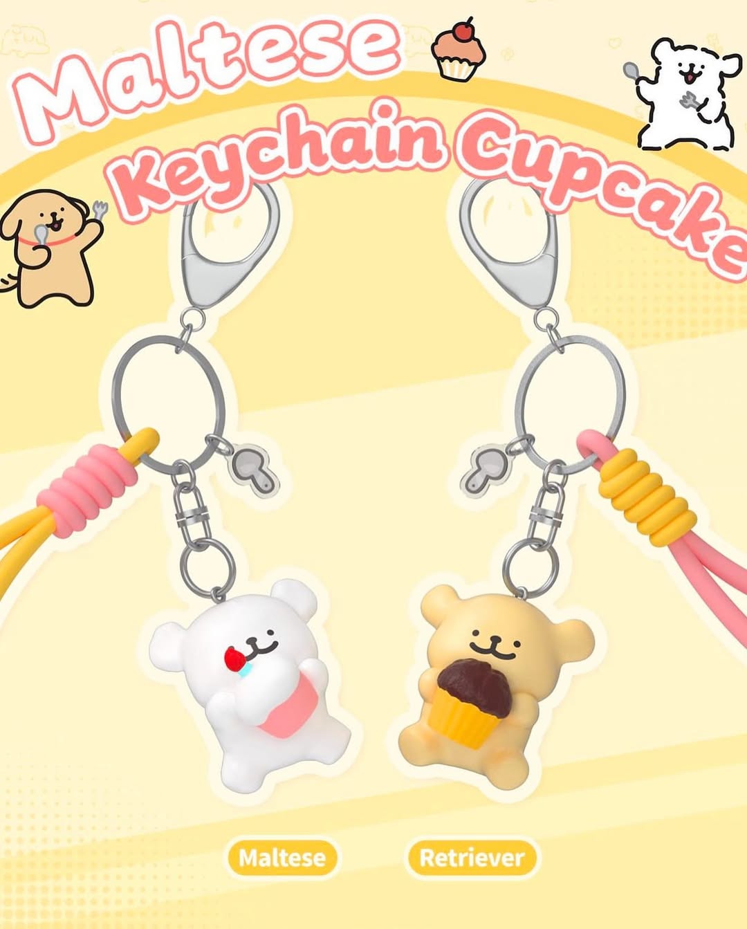 MALTESE - Keychain Cupcake Maltese - Display 10 pcs