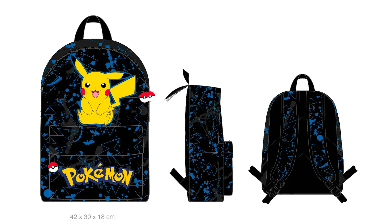 POKEMON - Pikachu - 1 Compartment BackPack '42x30x18cm'