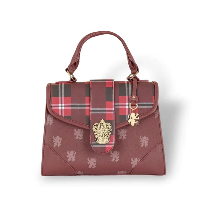 HARRY POTTER - Gryffindor - Luxury Plaid Top Handbag + Charms 29x22cm