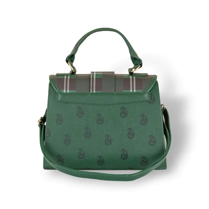 HARRY POTTER - Slytherin - Luxury Plaid Top Handbag + Charms 29x22cm