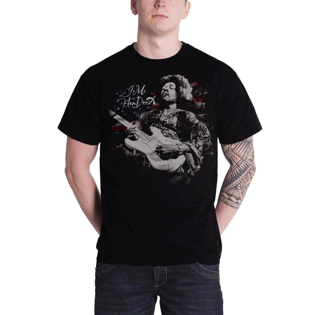 MUSIC - T-Shirt Jimi Hendrix Flag (S)