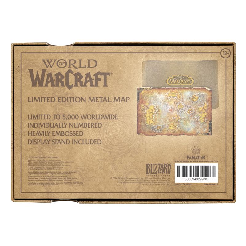 WORLD OF WARCRAFT - Limited Edition Metal Map of Azeroth