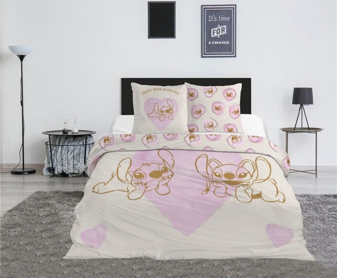 LILO & STITCH - Duvet Cover 240x220cm + 2x65x65cm - Stitch & Angel