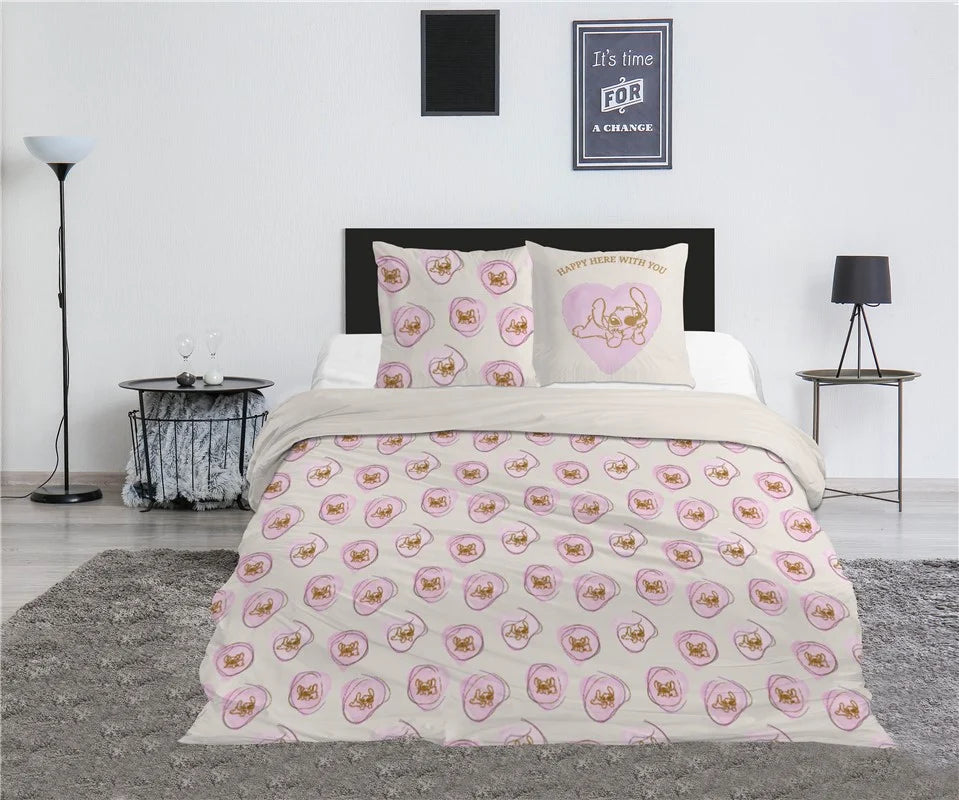 LILO & STITCH - Duvet Cover 240x220cm + 2x65x65cm - Stitch & Angel