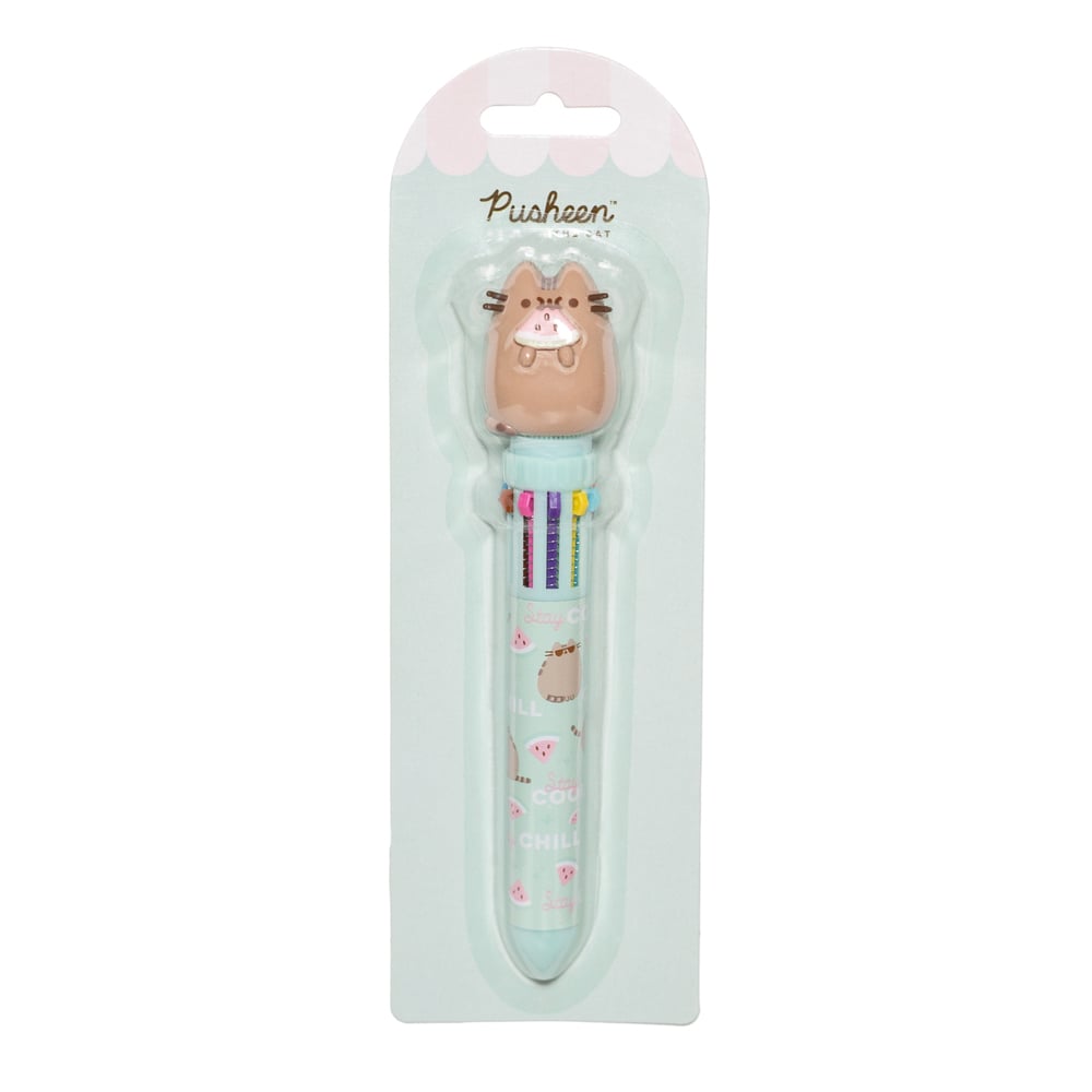 PUSHEEN - Foodie Collection - Stylo bille 10 couleurs 3D Topper