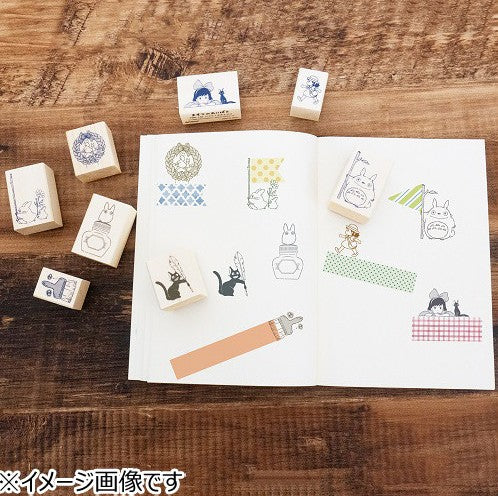 MY NEIGHBOR TOTORO - Blue & white Totoro - Wooden stamps 2.x3x4.5cm