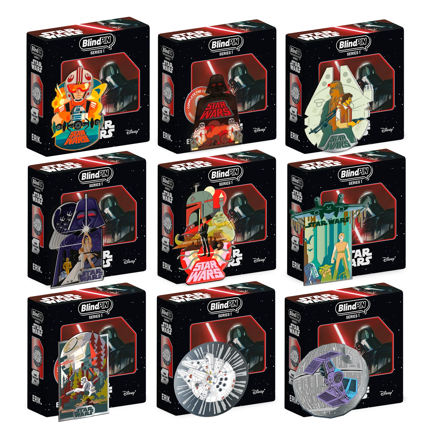 STAR WARS - Series 1 - Display 24 Mystery Pin's