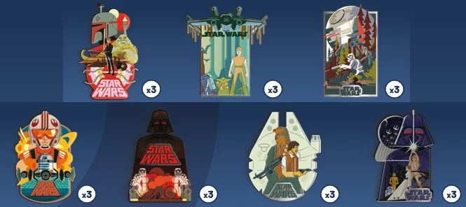 STAR WARS - Series 1 - Display 24 Mystery Pin's
