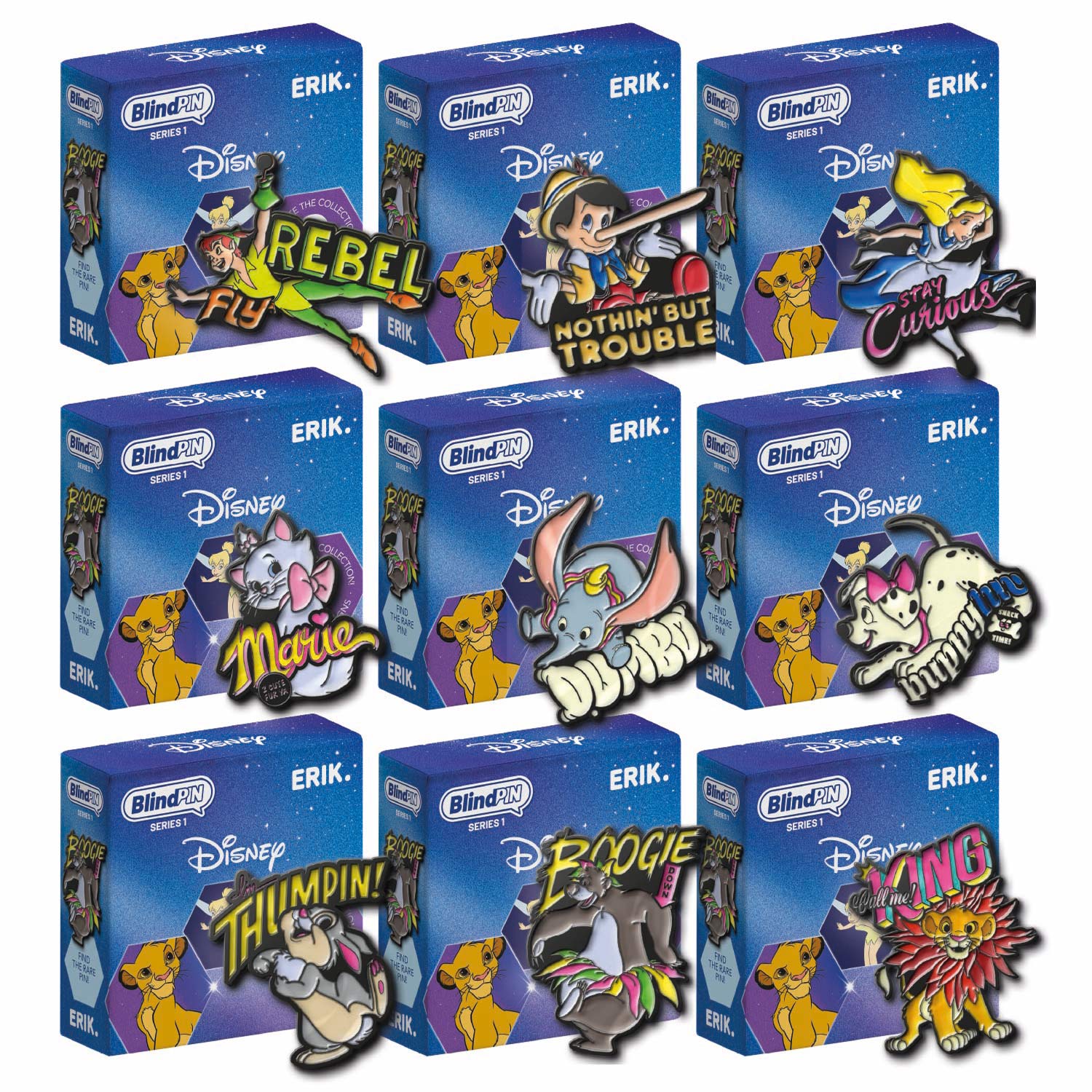 DISNEY CLASSICS - Series 1 - Display 24 Mystery Pin's