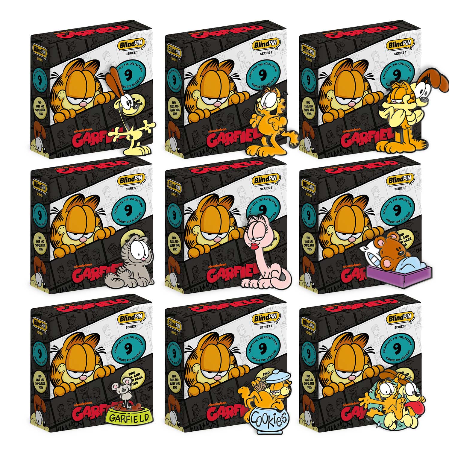 GARFIELD - Series 1 - Display 24 Mystery Pin's