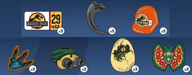 JURASSIC PARK - Series 1 - Display 24 Mystery Pin's