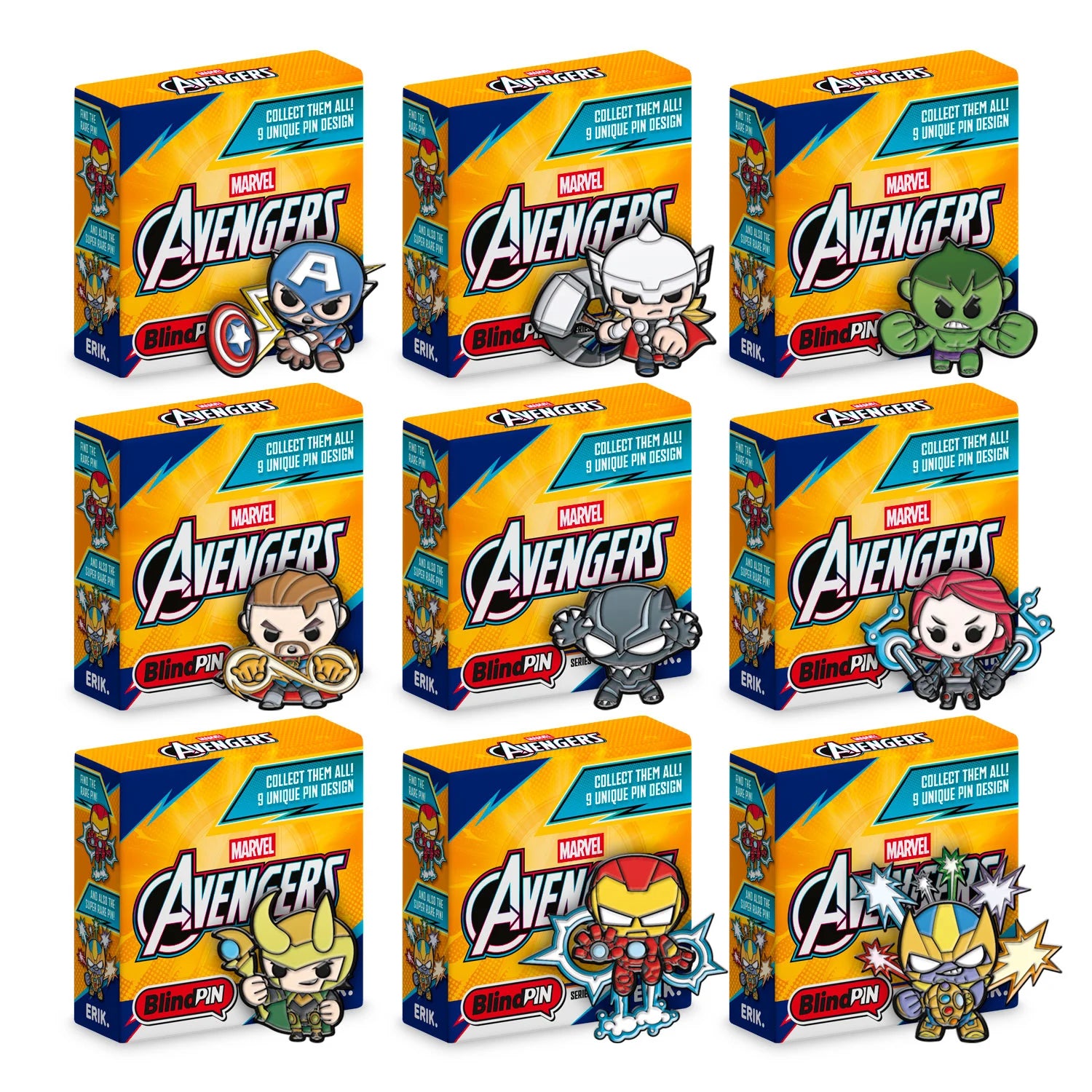 MARVEL THE AVENGERS - Series 1 - Display 24 Mystery Pin's