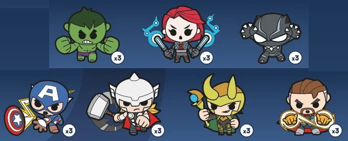 MARVEL THE AVENGERS - Series 1 - Display 24 Mystery Pin's