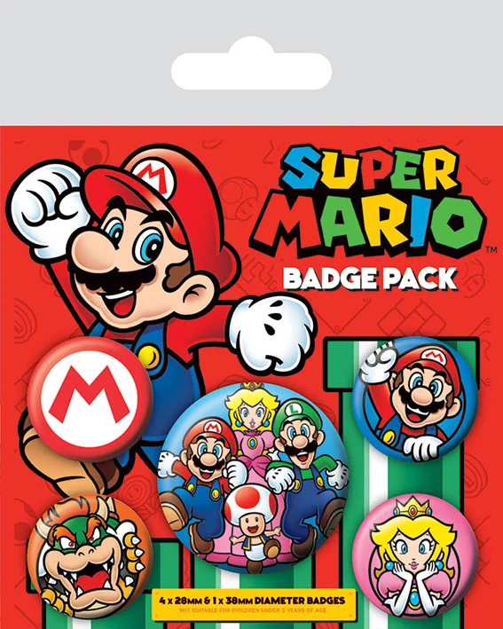 NINTENDO - Pack 5 Badges - Super Mario