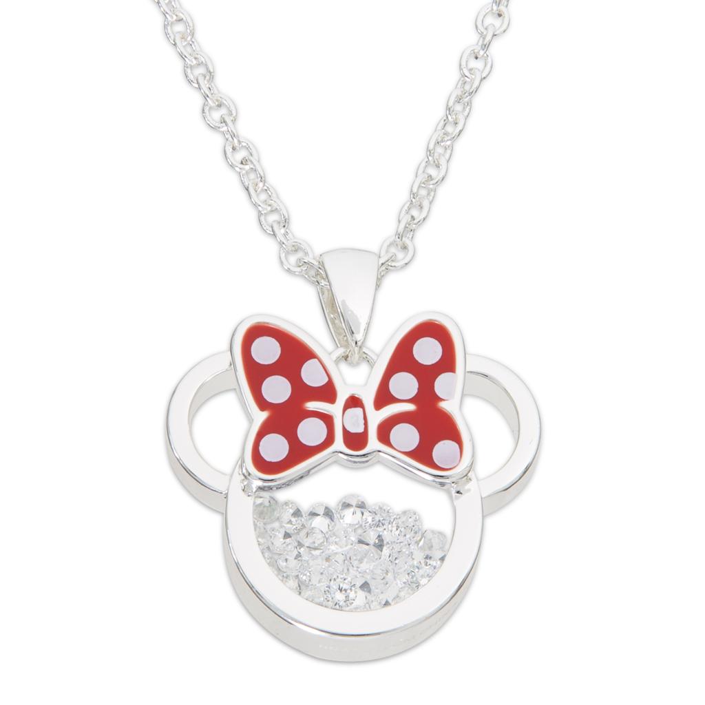 MINNIE - Birthstone Floating Stone Necklace in Silver Plated - April
