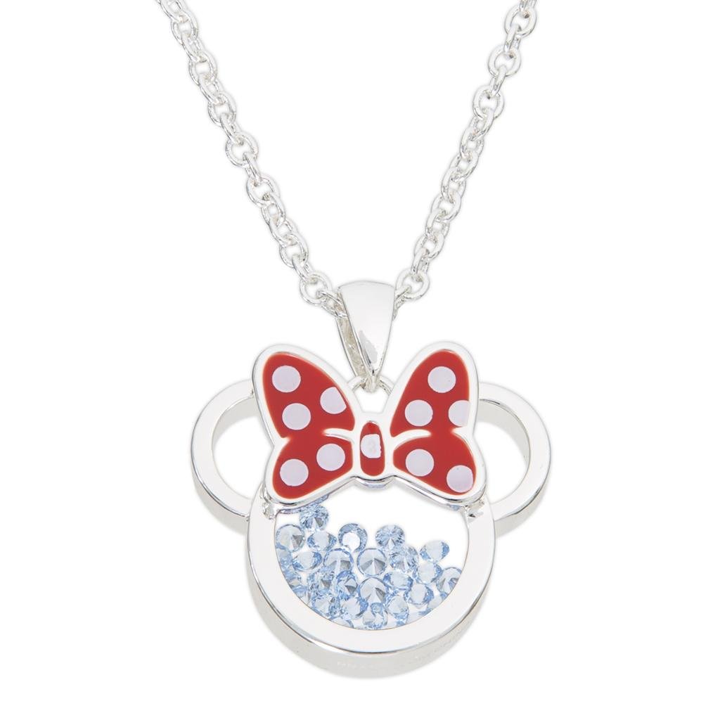 MINNIE - Birthstone Floating Stone Necklace in Silver Plated- December