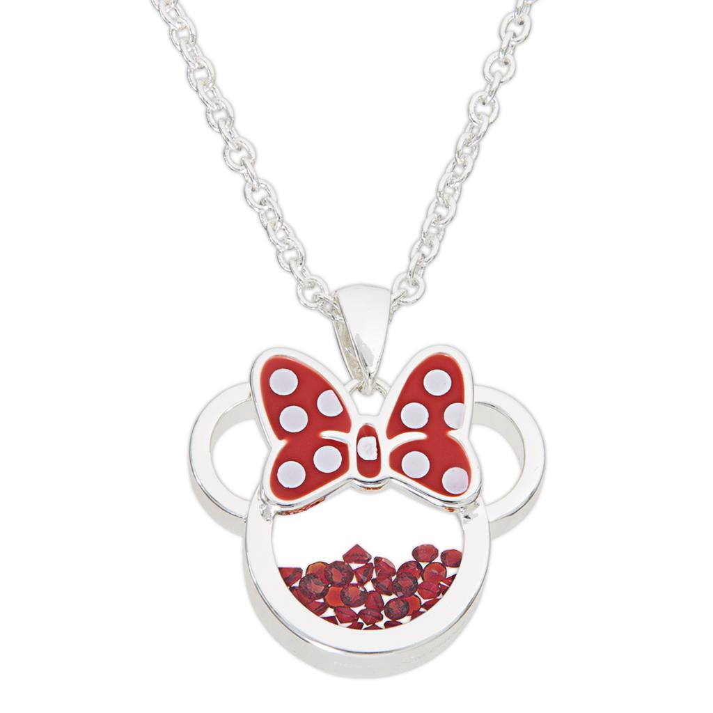 MINNIE - Birthstone Floating Stone Necklace in Silver Plated - July