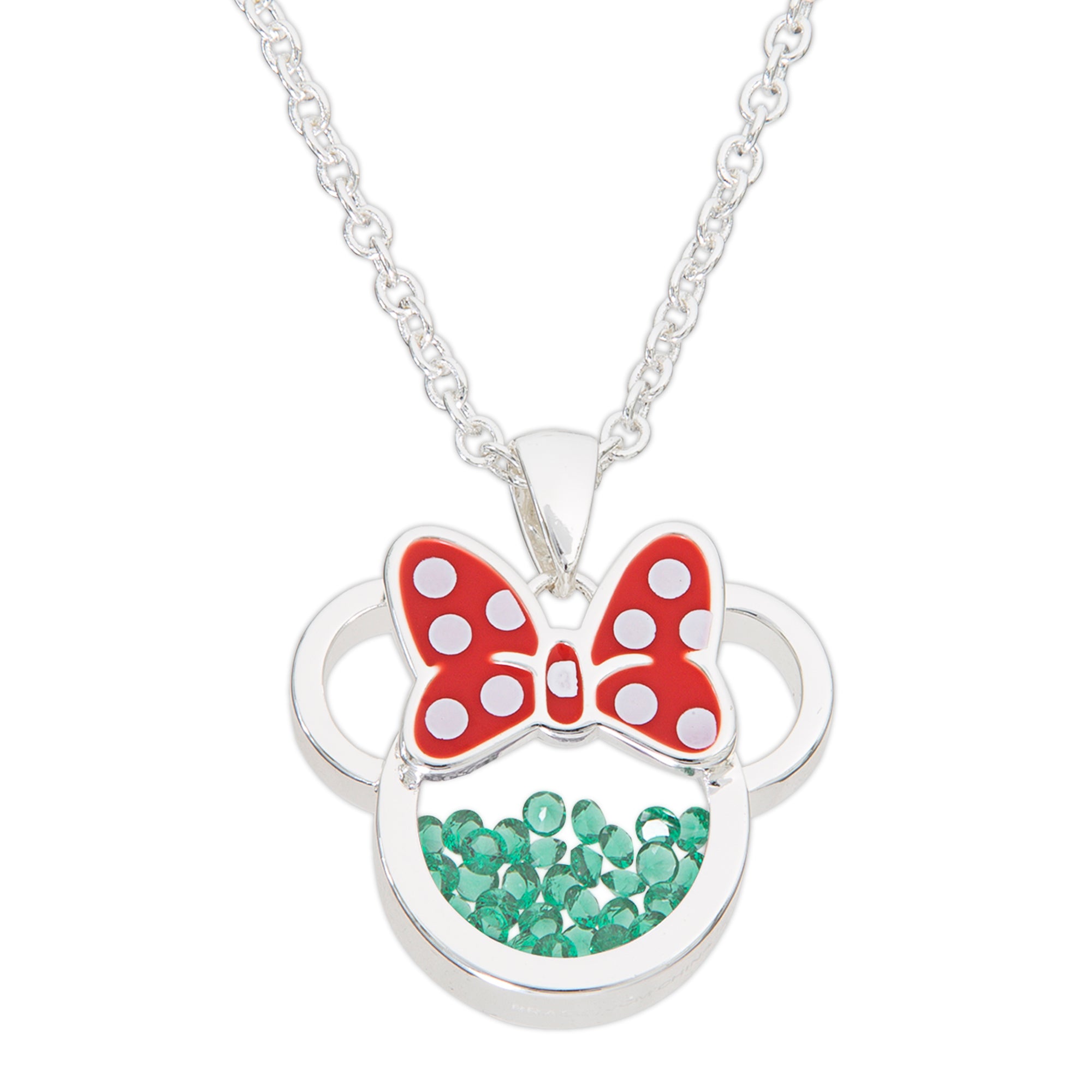 MINNIE - Birthstone Floating Stone Necklace in Silver Plated - May