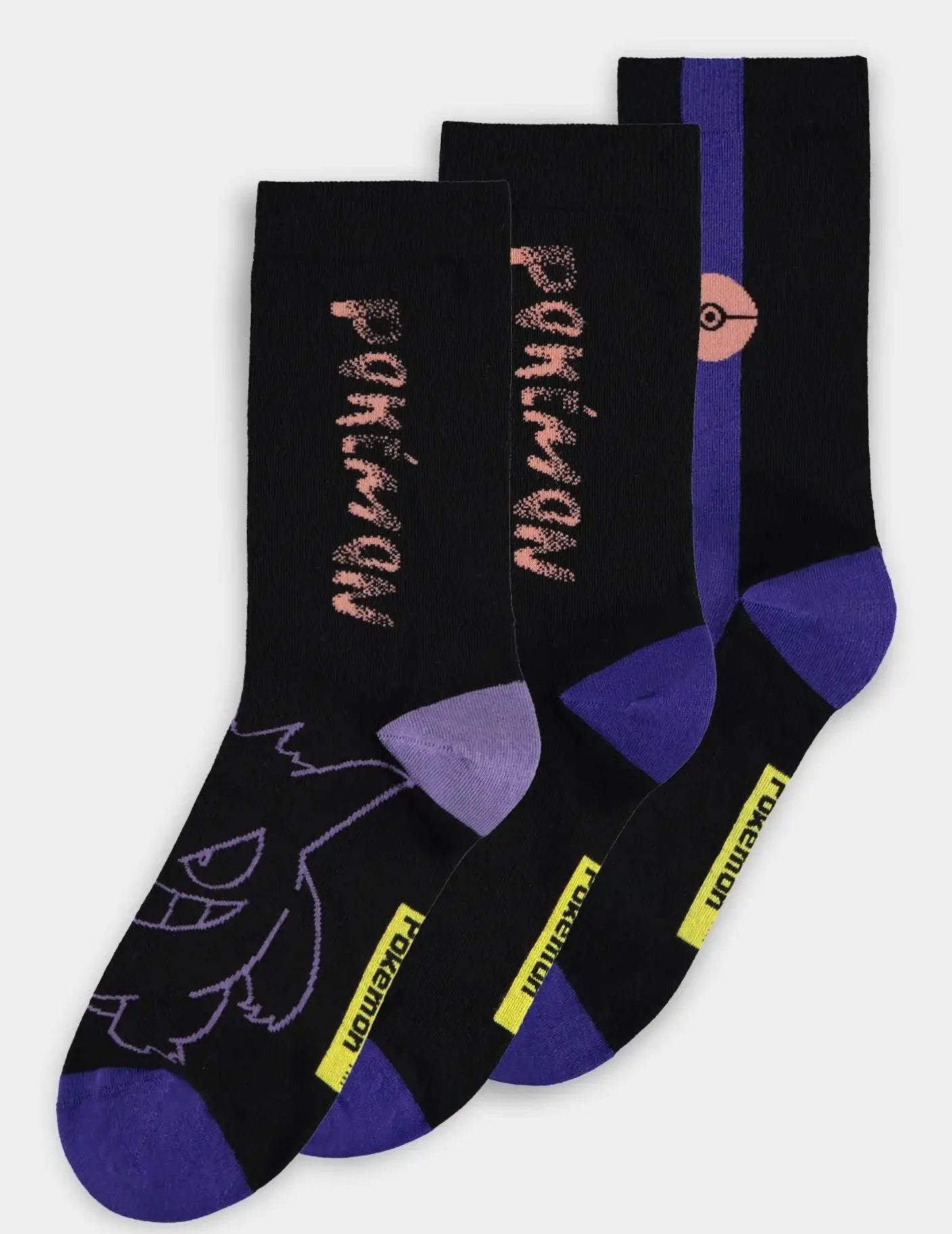 POKEMON - Gengar - Pack of 3 pairs of socks (T43-46)
