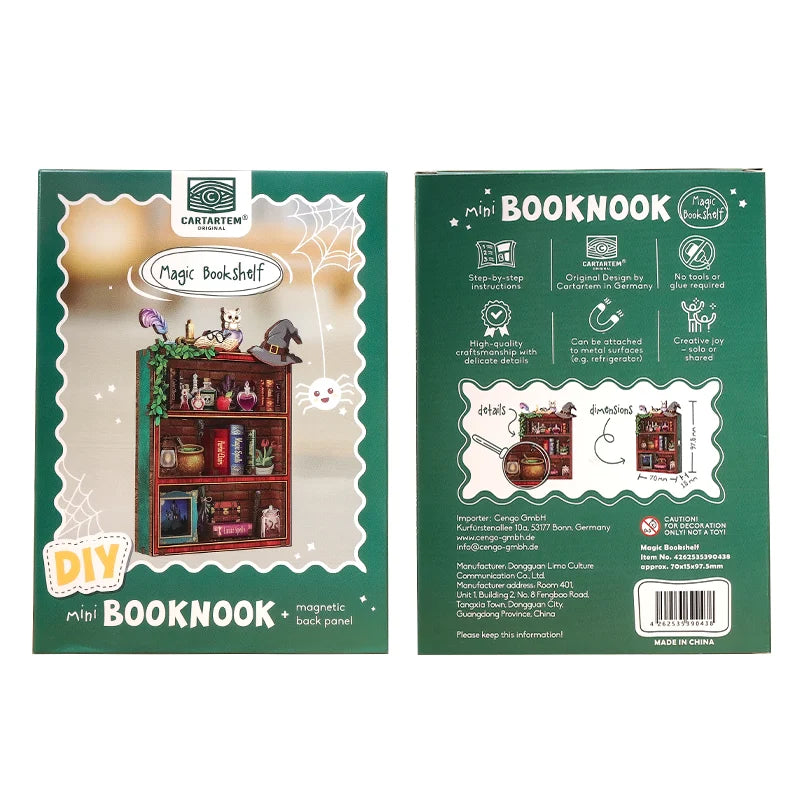 MINI BOOK NOOK KIT - DIY- Magic Bookshelf - With Magnets