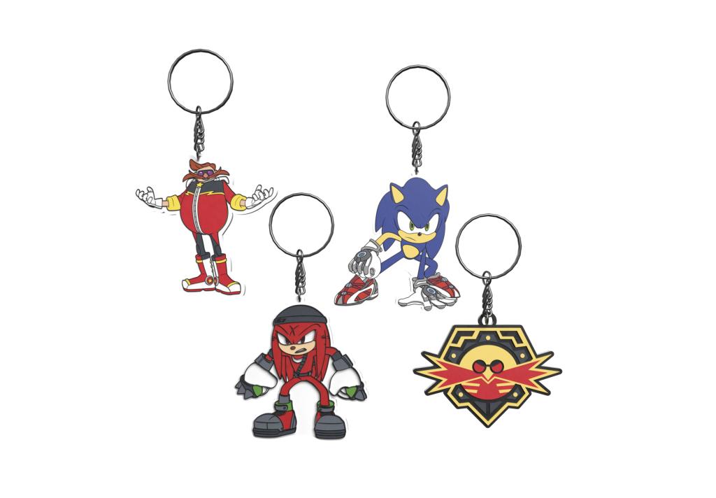 SONIC - Characters - 4 Rubber Keyrings Set
