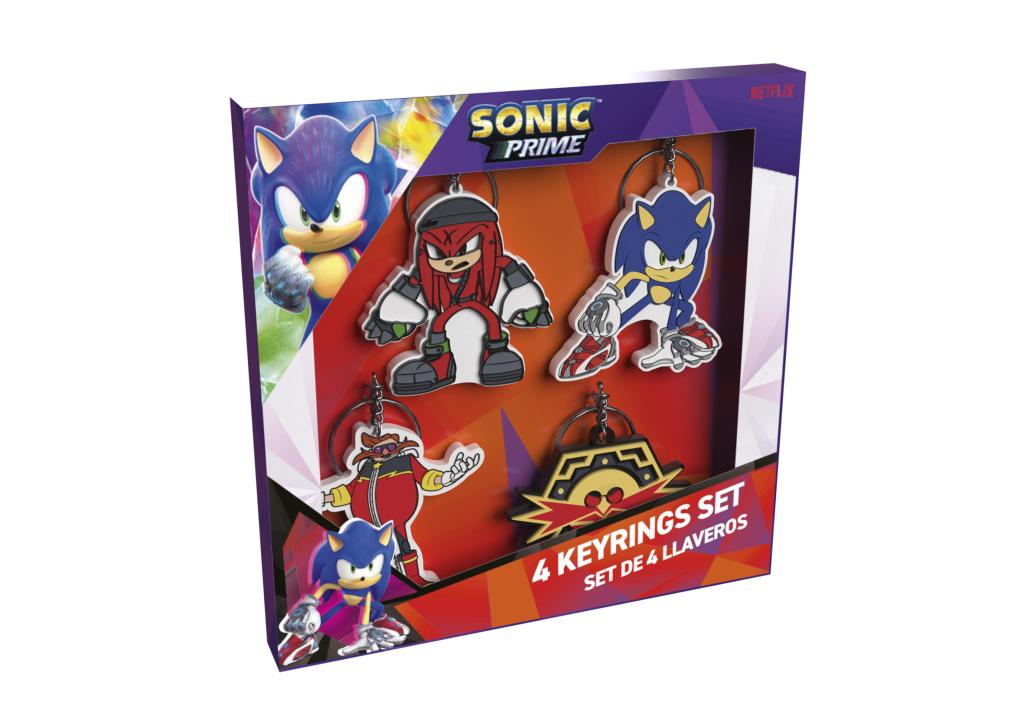 SONIC - Characters - 4 Rubber Keyrings Set