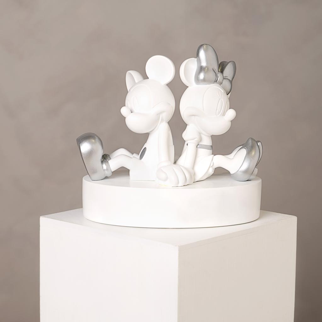 DISNEY - 'White&Silver' - Mickey & Minnie - Money Bank - 19cm