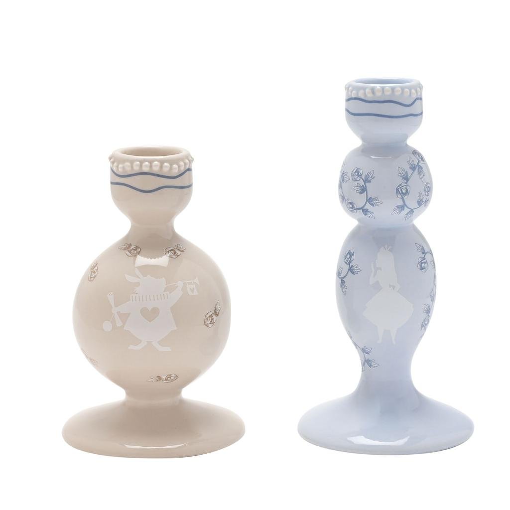 ALICE IN WONDERLAND - Duo - 2 Taper Candles Holders