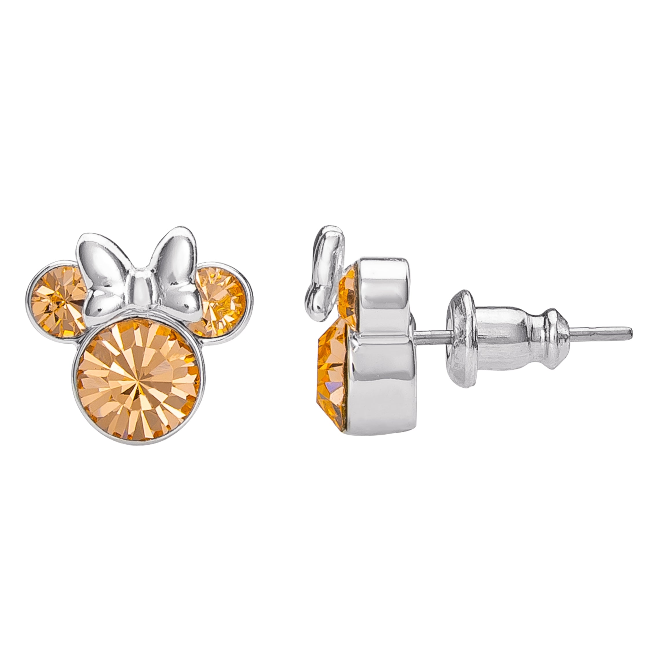 MINNIE - Stud Birthstone Earrings in Plated Brass - June