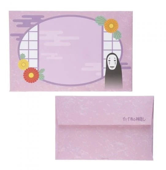 SPIRITED AWAY - No Face with flower - Fan & Envelope