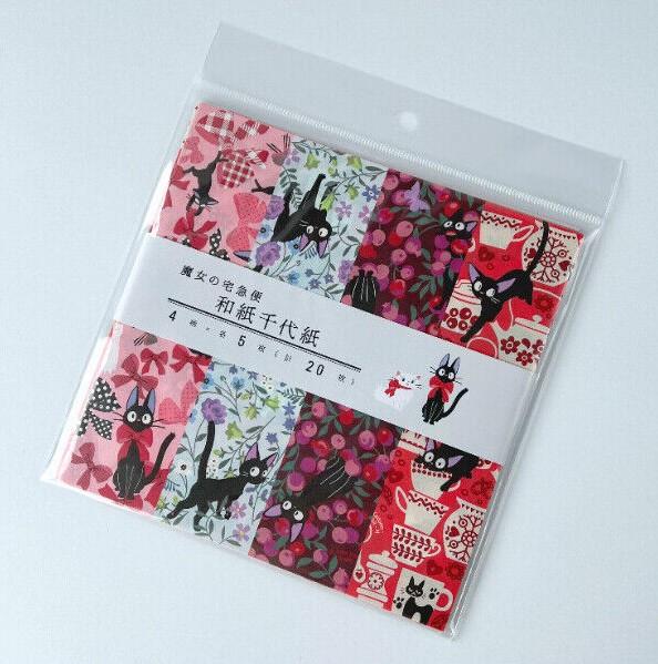 KIKI'S DELIVERY SERVICE - Jiji & Flowers - Chiyogami Paper 15x15cm