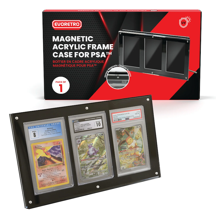 EVORETRO -  Magnetic Acrylic Frame 3 Slot For PSA Graded Card