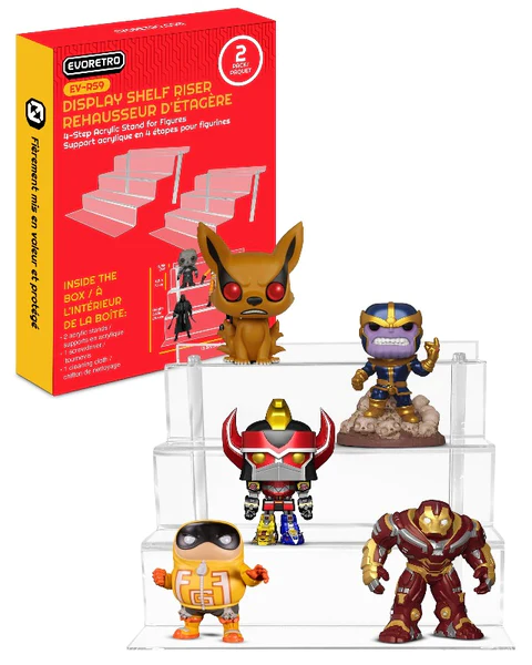 EVORETRO - Acrylic Display Risers for Funko Pops and Action Figures