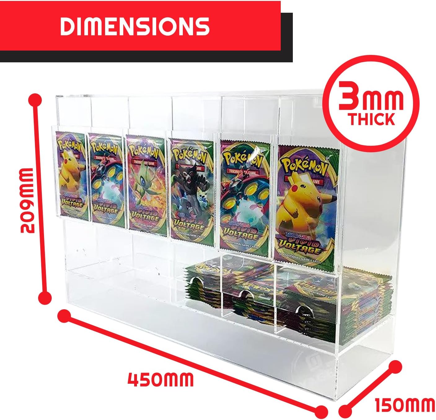 EVORETRO - PREMIUM 6-Slot Acrylic Card Pack Dispenser