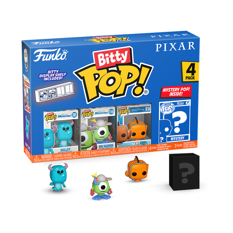 PIXAR - Bitty Pop 4 Pack 2.5cm - Monsters Inc.