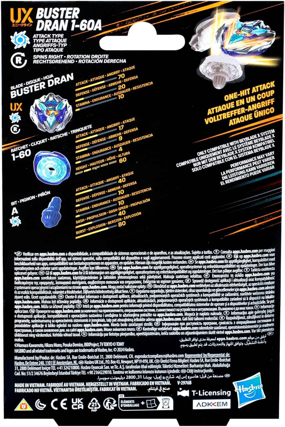 BEYBLADE X - Buster Dran 1-60A UX Starter Pack