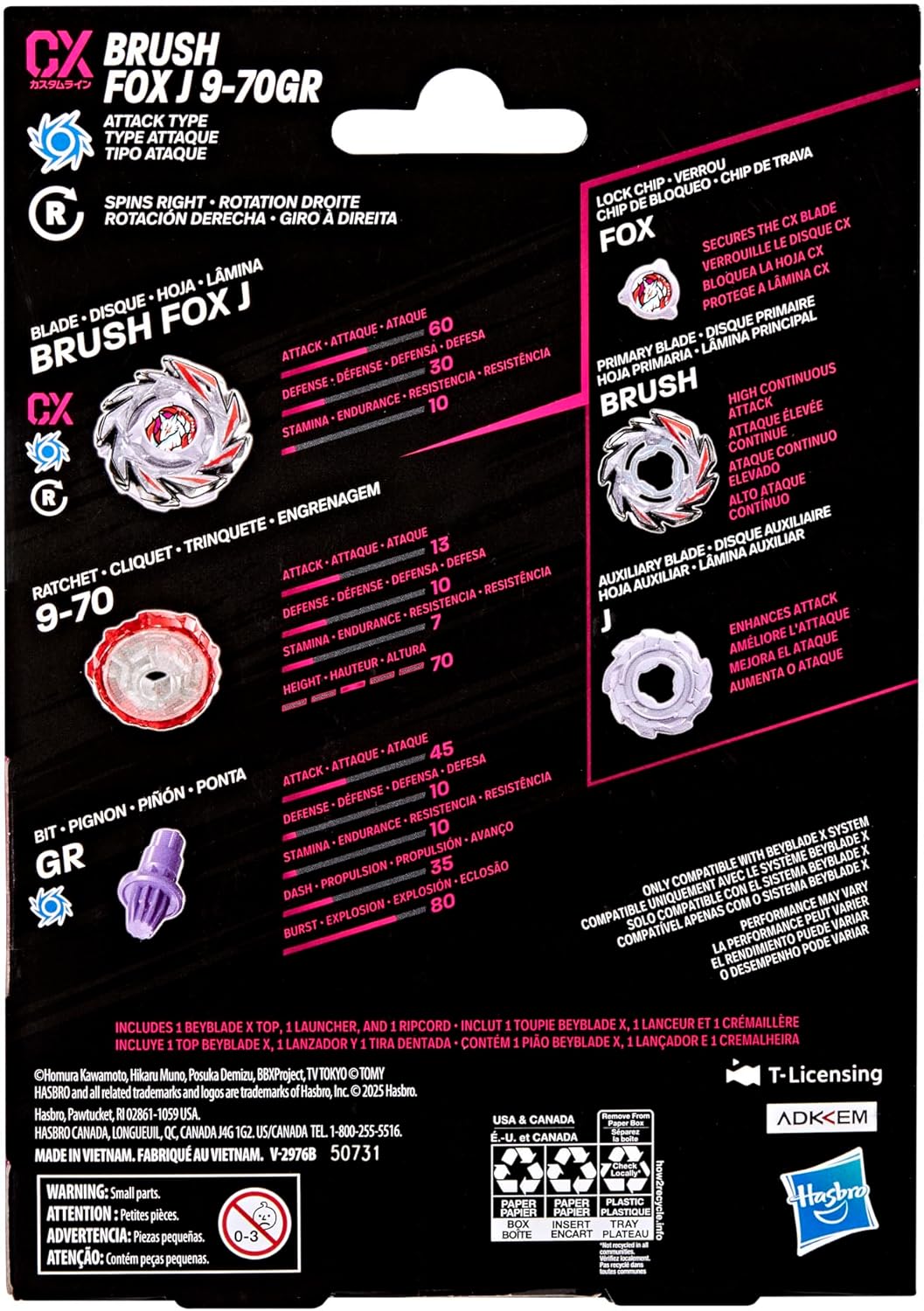 BEYBLADE X - Brush Fox J 9-70GR CX Starter Pack