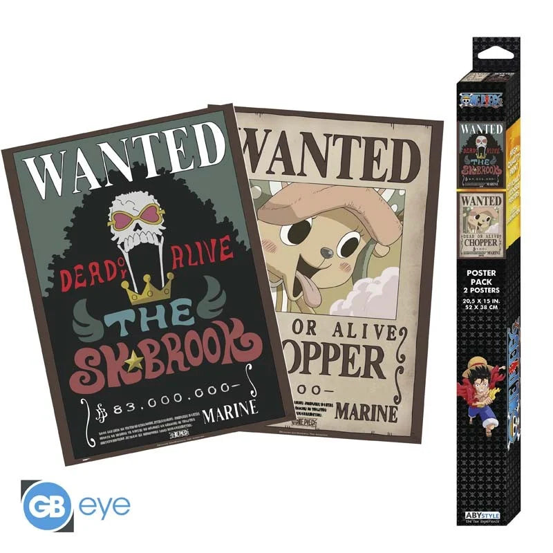ONE PIECE - Wanted Chopper & Brook - Set 2 posters '52x38'