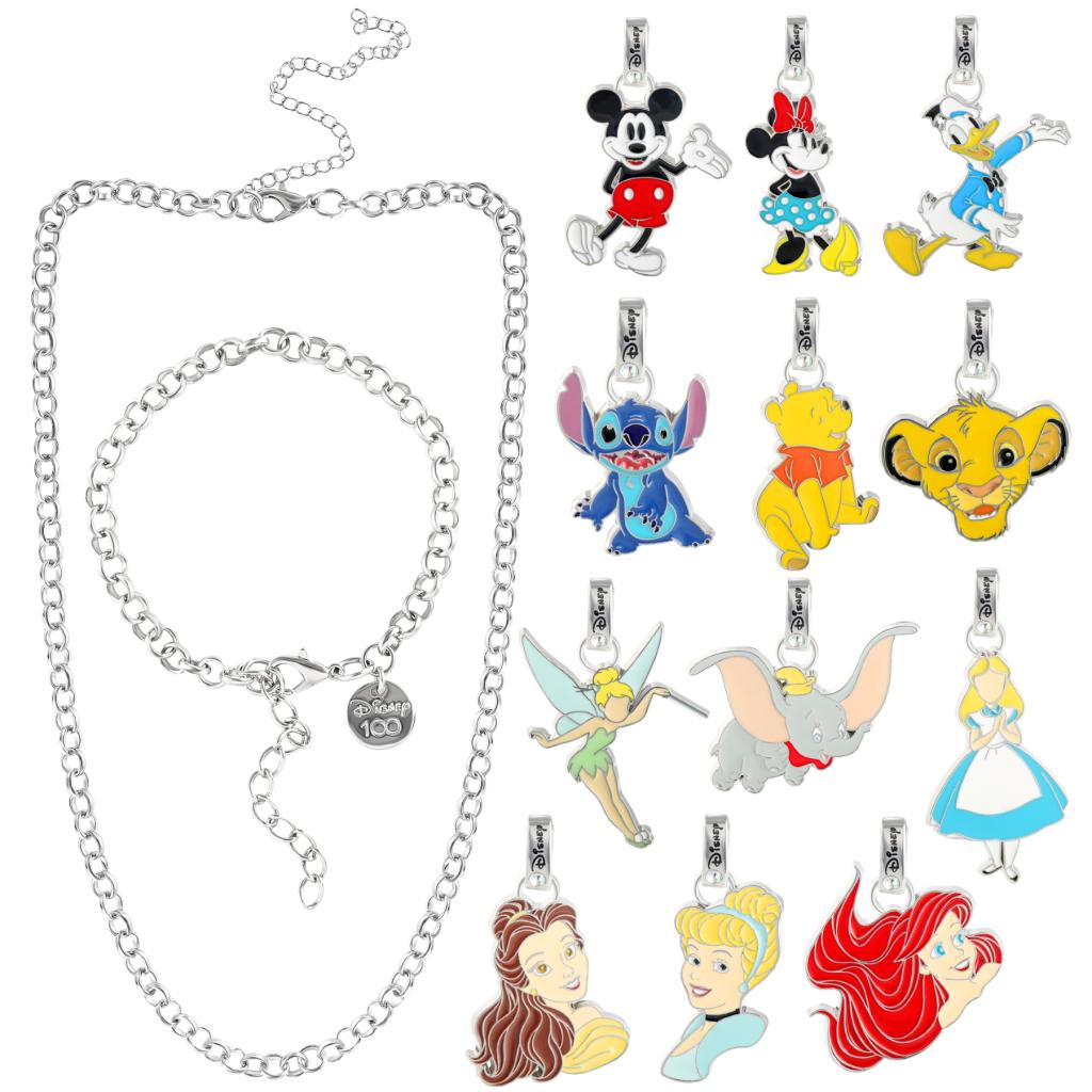 DISNEY 100 YEARS - Gift Box - Charms + Necklace/Bracelet - 14pc.