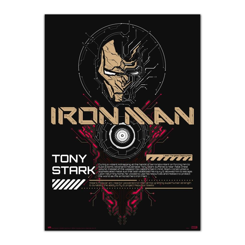 IRON MAN - Tony Stark - 'Gow in the Dark' Poster 50x70cm