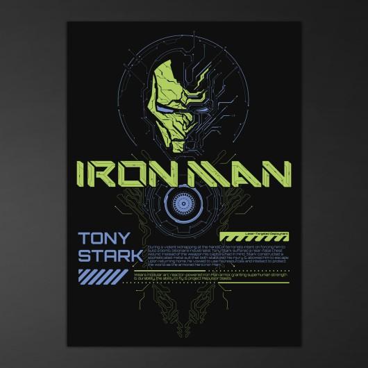 IRON MAN - Tony Stark - 'Gow in the Dark' Poster 50x70cm