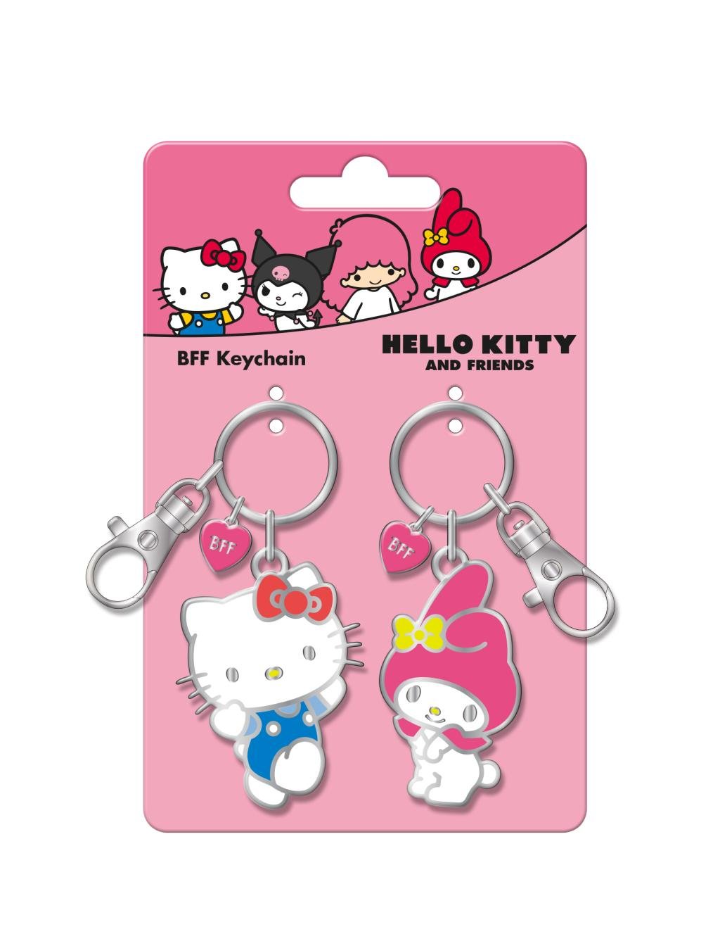 HELLO KITTY & MELODY - Duo Set Metal BFF Keychains