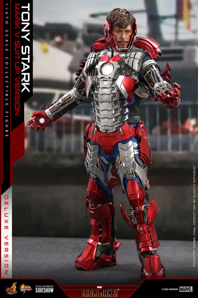 MARVEL - Tony Stark (Mark V Suit Up) Deluxe - Statuette articulée 31cm