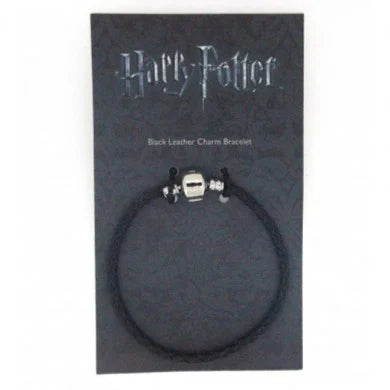 HARRY POTTER - Black Leather Charm Bracelet - 21cm