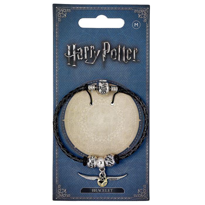 HARRY POTTER - Leather Bracelet + Golden Snitch Charm - 19 cm
