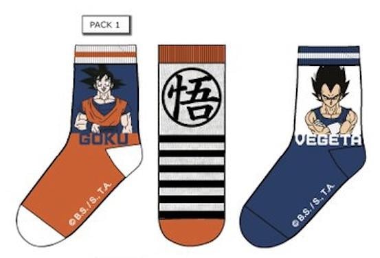 DRAGON BALL - Pack of 3 Goku/Vegeta Socks (T31/34)