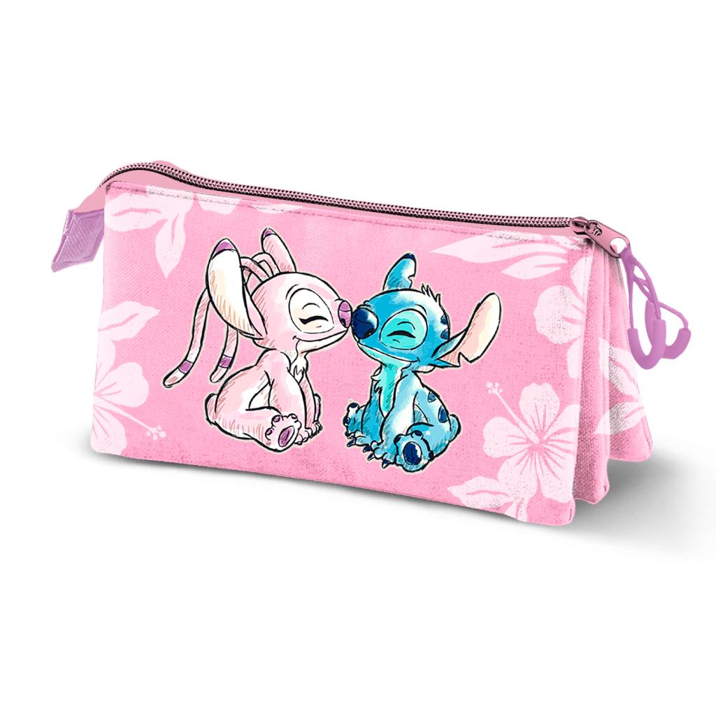 STITCH & ANGEL - Pink - Triple Pencil Case