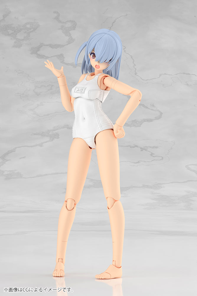 FRAME ARMS GIRL - Mizuki School Swimsuits White - Model Kit 16cm