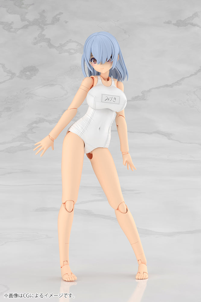FRAME ARMS GIRL - Mizuki School Swimsuits White - Model Kit 16cm